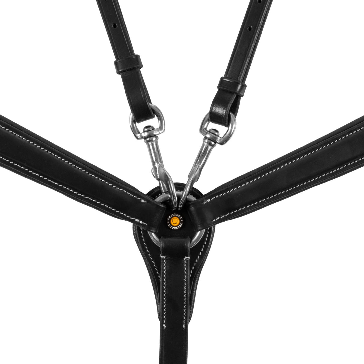 Equestro Tanned Leather Fork Breastplate #colour_black