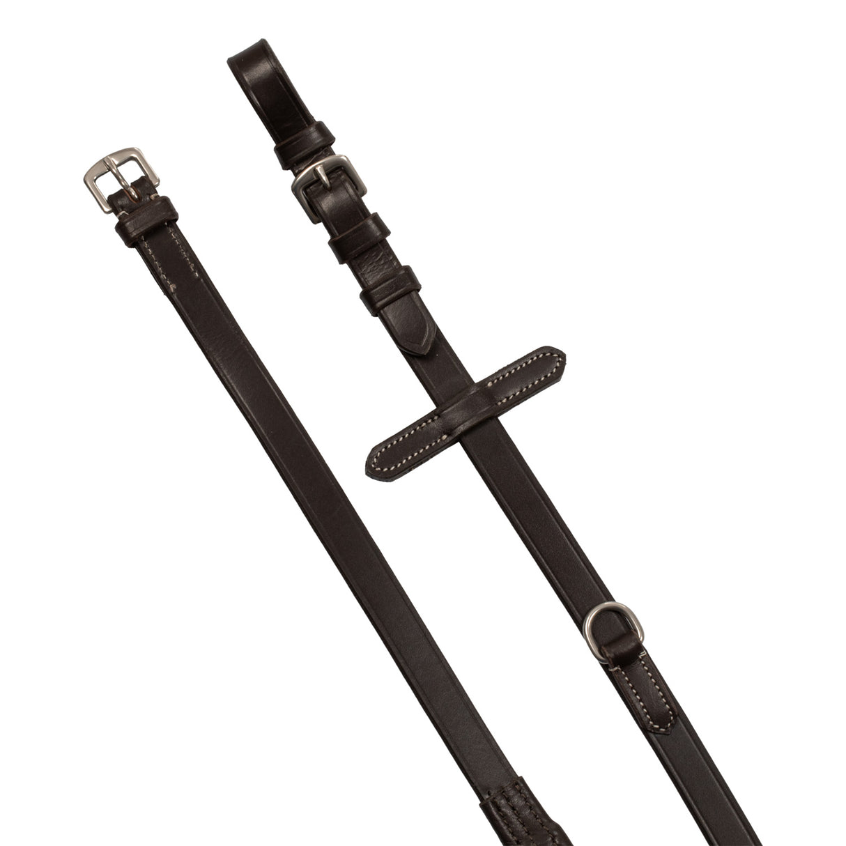 Equestro Reins With Leather And Rubber Martingale