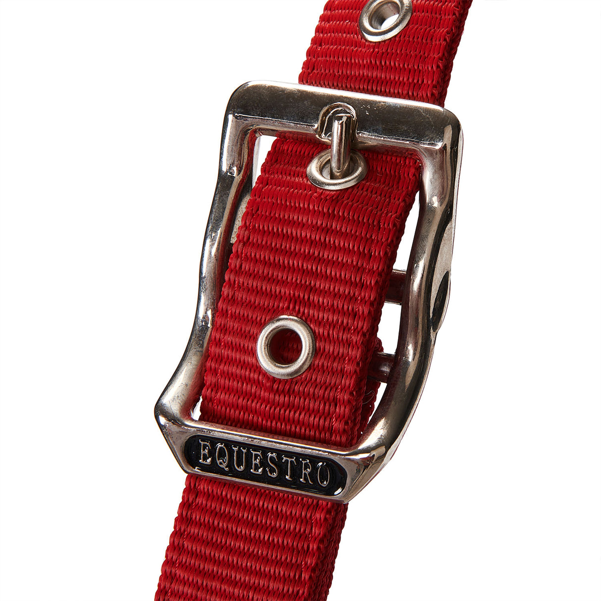 Equestro Halter With Double Adjustment And Lead Rope #colour_red