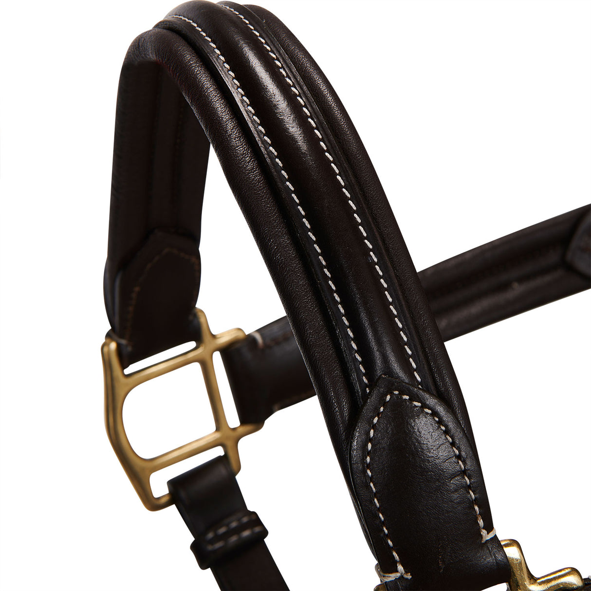 Equestro Soft Leather Halter With Durable Buckles #colour_brown