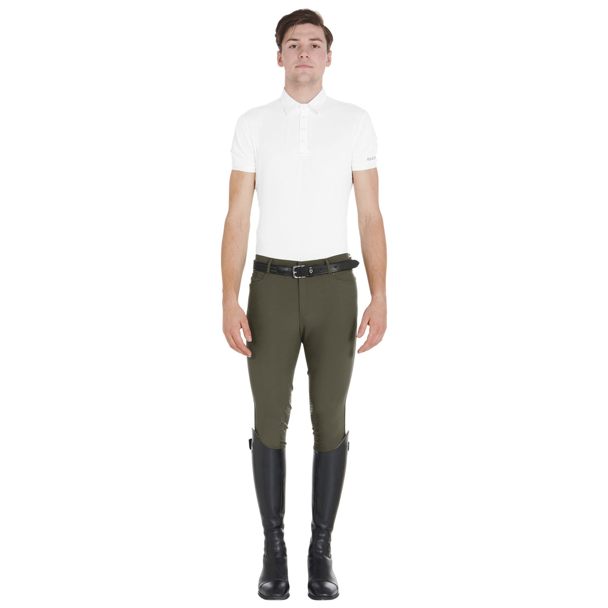 Equestro Men's Slim Fit Grip Breeches With Logo