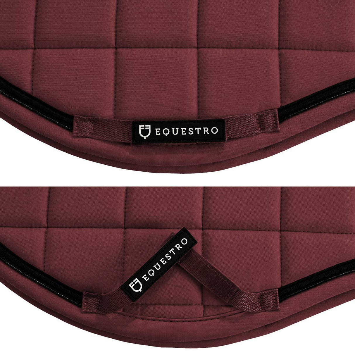 Equestro Jumping Saddle Pad In Breathable Technical Fabric #colour_burgundy