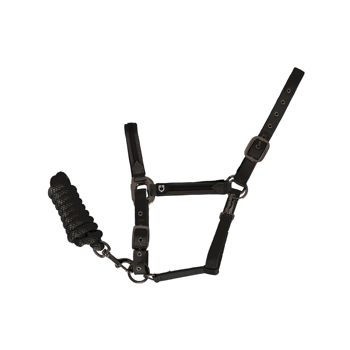 Equestro Durable Fleece Halter #colour_black