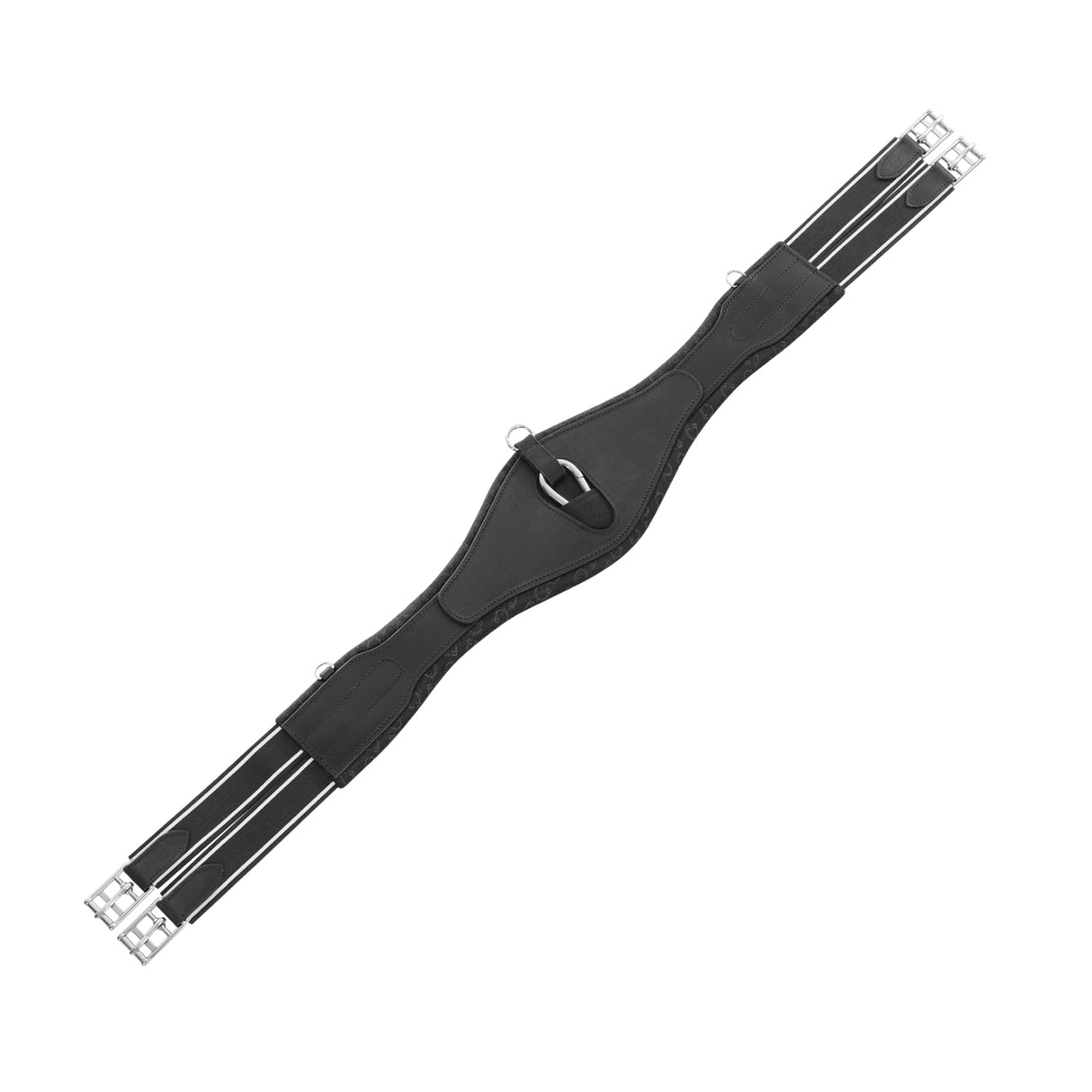 Equestro Jumping Girth Shaped Leather #colour_black