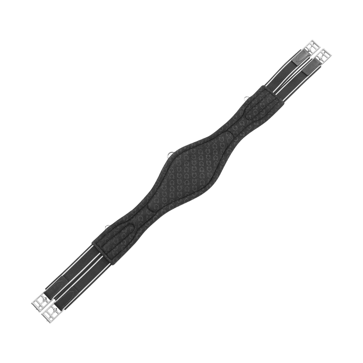Equestro Jumping Girth Shaped Leather #colour_black
