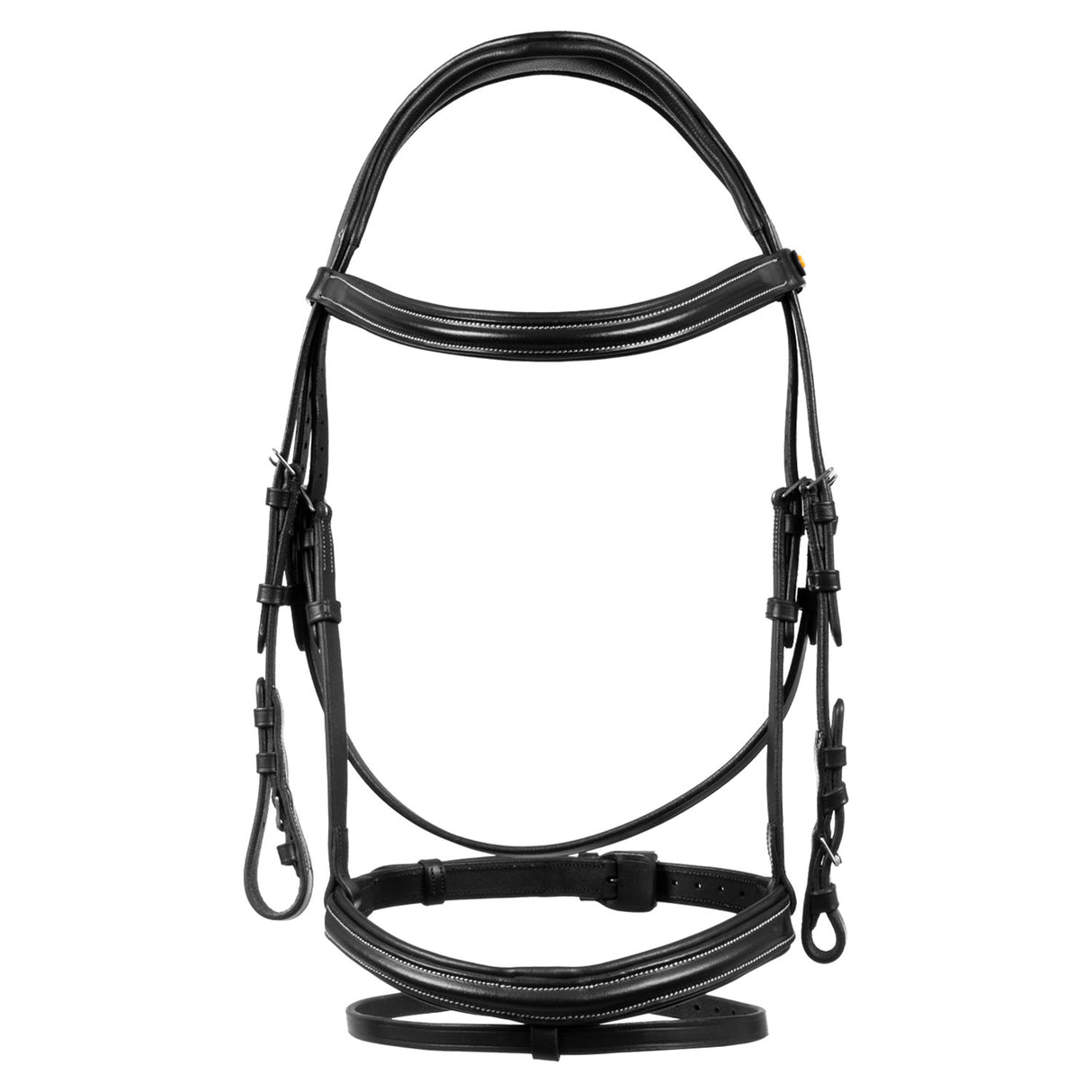 Equestro Raised And Padded Anatomical Bridle #colour_black