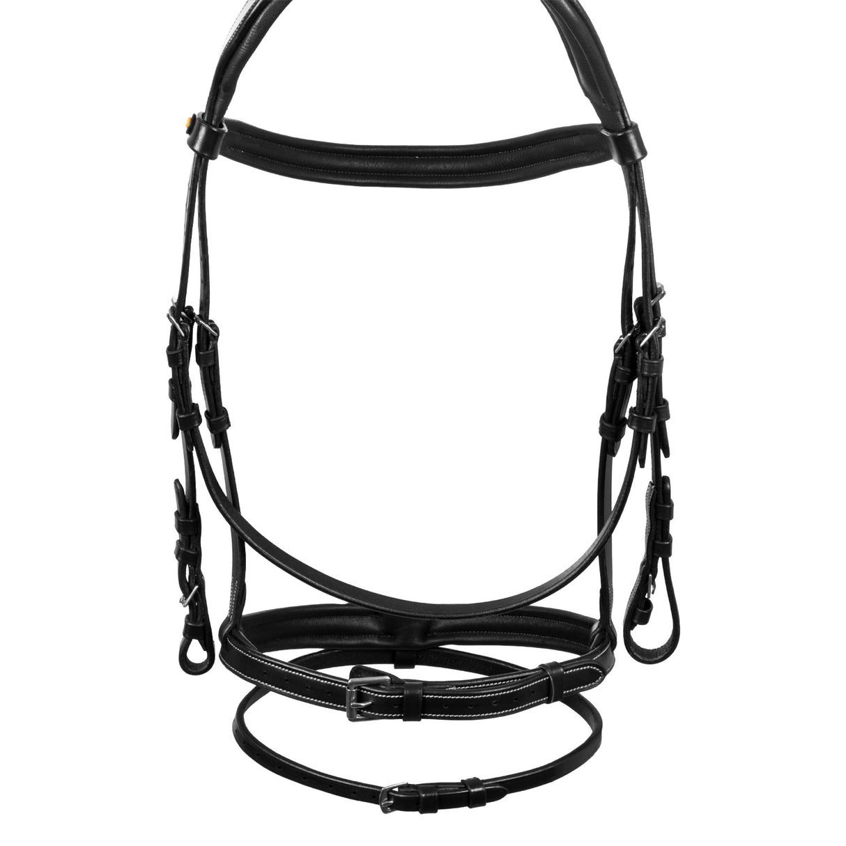 Equestro Raised And Padded Anatomical Bridle #colour_black