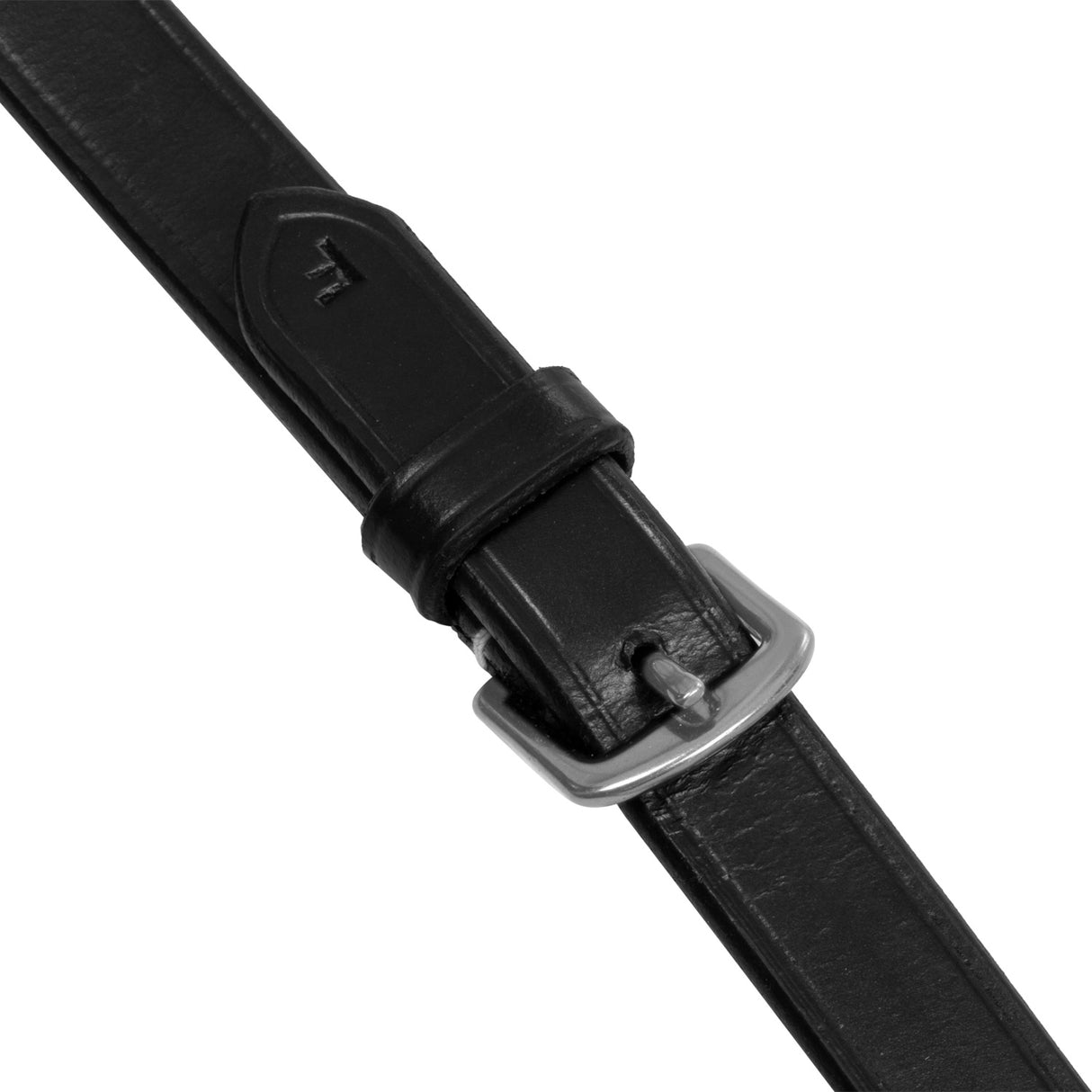 Equestro Solid Lettering Grip Rubber Reins Silver Fitting #colour_black