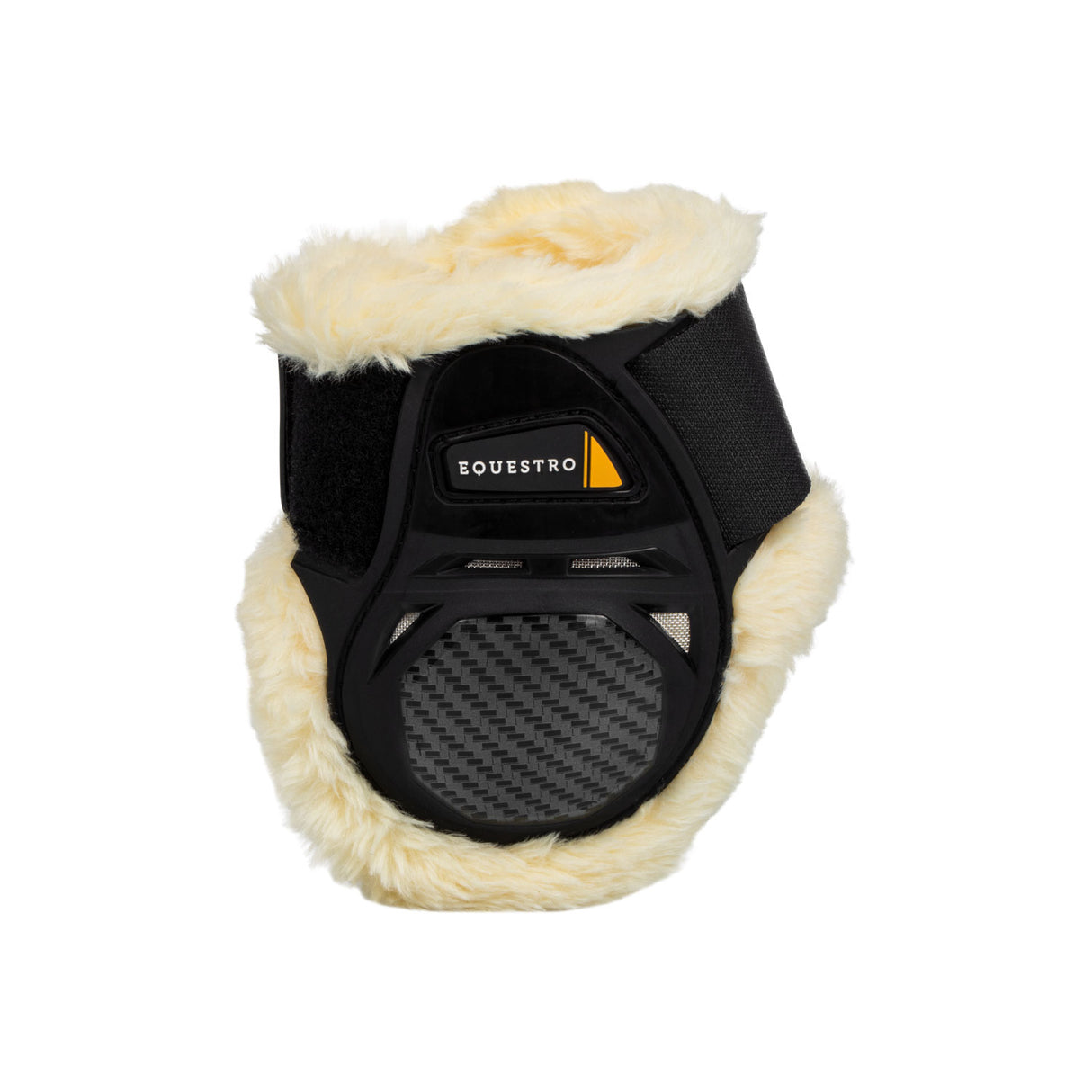Equestro Spider Man Fetlock Boots With Synthetic Sheepskin #colour_black