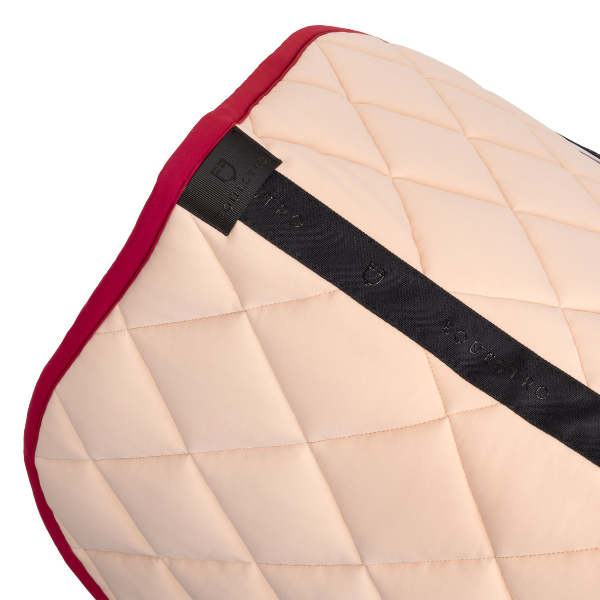 Equestro Jumping Saddle Pad In Technical Fabric With Leopard Insert #colour_red-pink