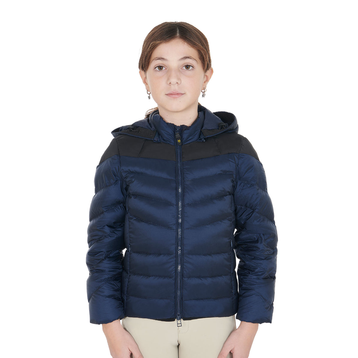Equestro Girls' Down Jacket With Removable Hood #colour_blue
