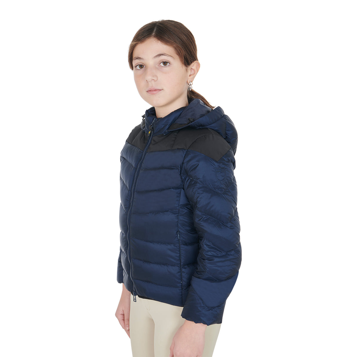 Equestro Girls' Down Jacket With Removable Hood #colour_blue