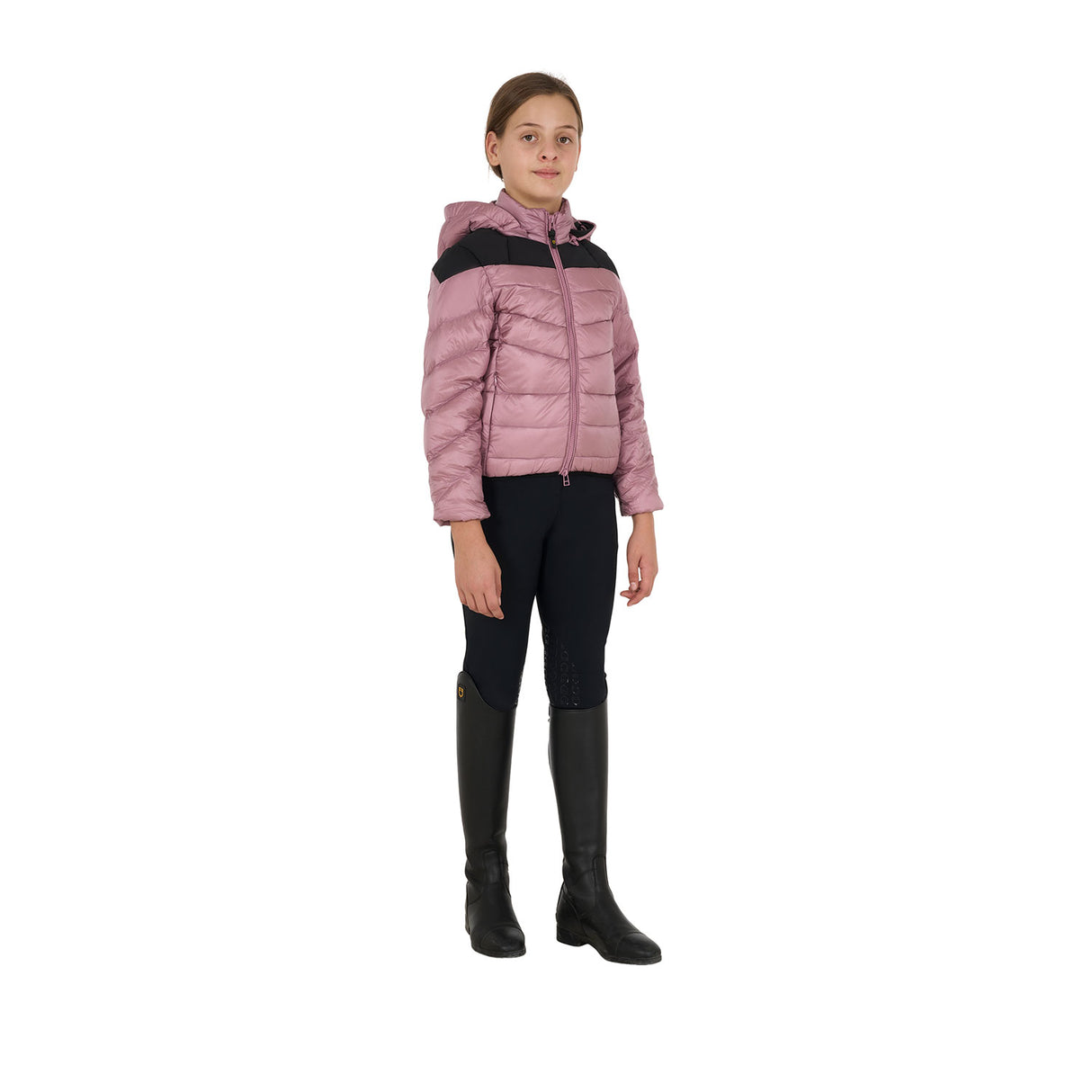 Equestro Girls' Down Jacket With Removable Hood #colour_pink