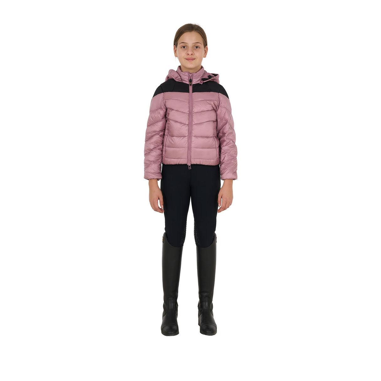 Equestro Girls' Down Jacket With Removable Hood #colour_pink