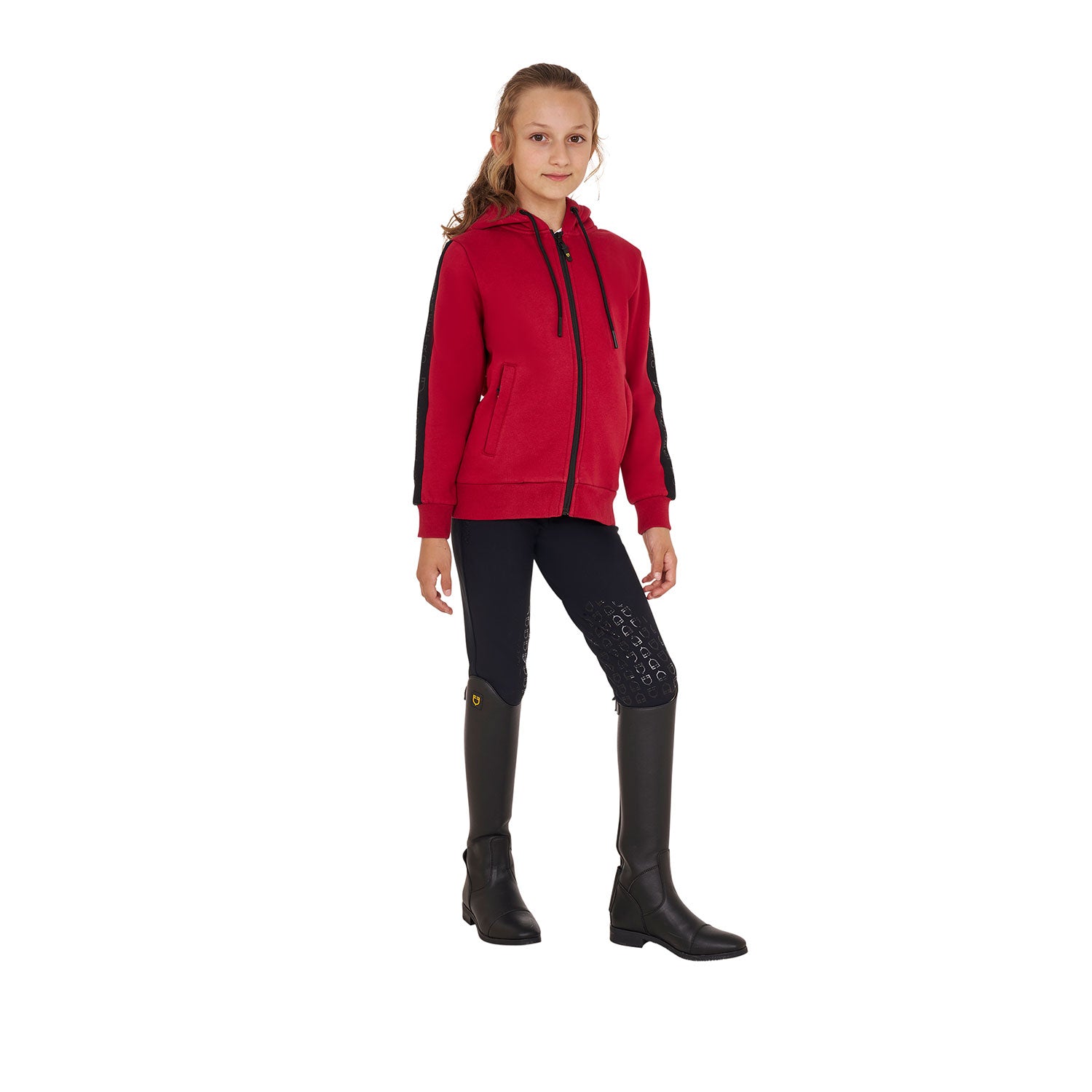 Equestro Girls' Full Zip Sweatshirt Inner Fleece #colour_burgundy