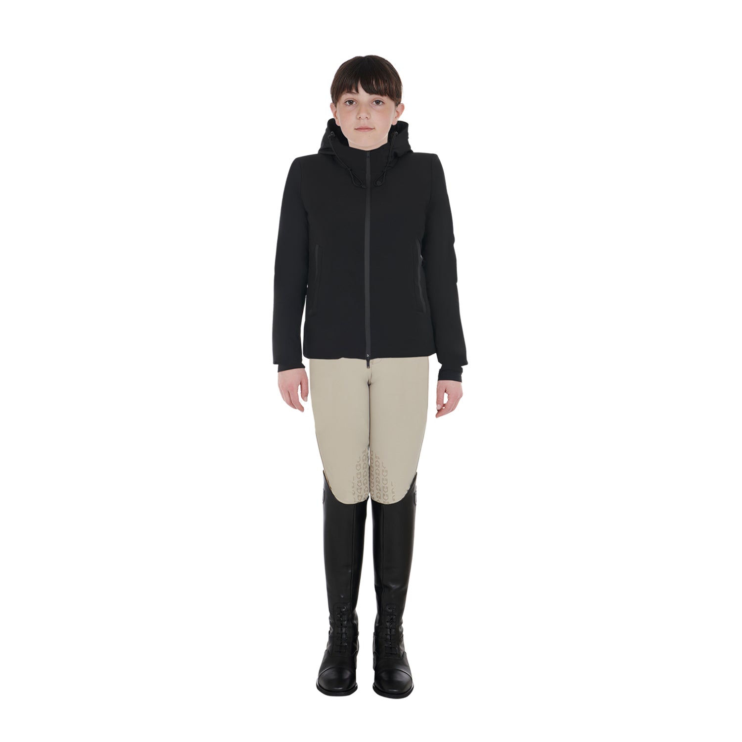 Equestro Unisex Kids Waterproof And Windproof Nylon Jacket #colour_black