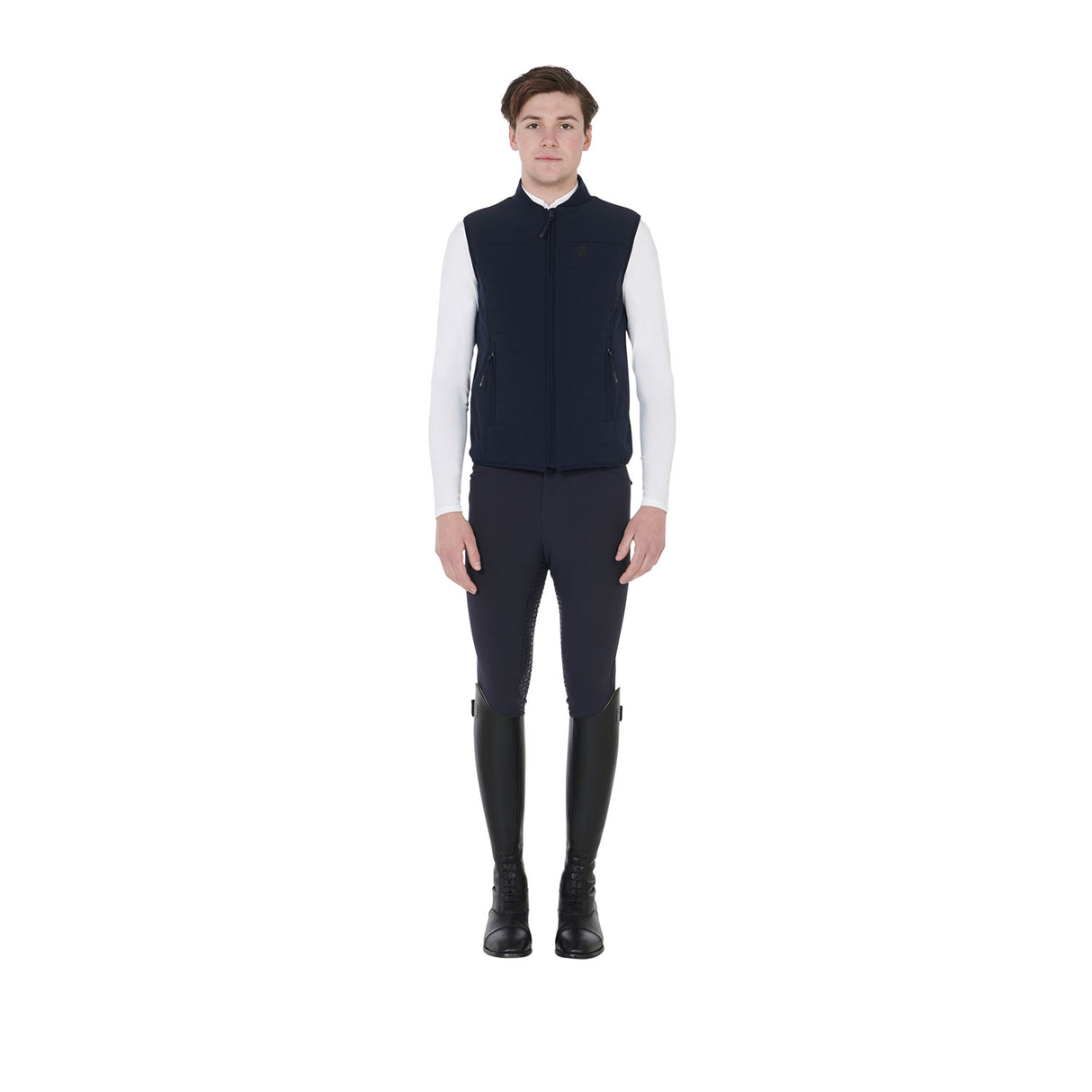 Equestro Men's Vest In Breathable Technical Fabric #colour_blue