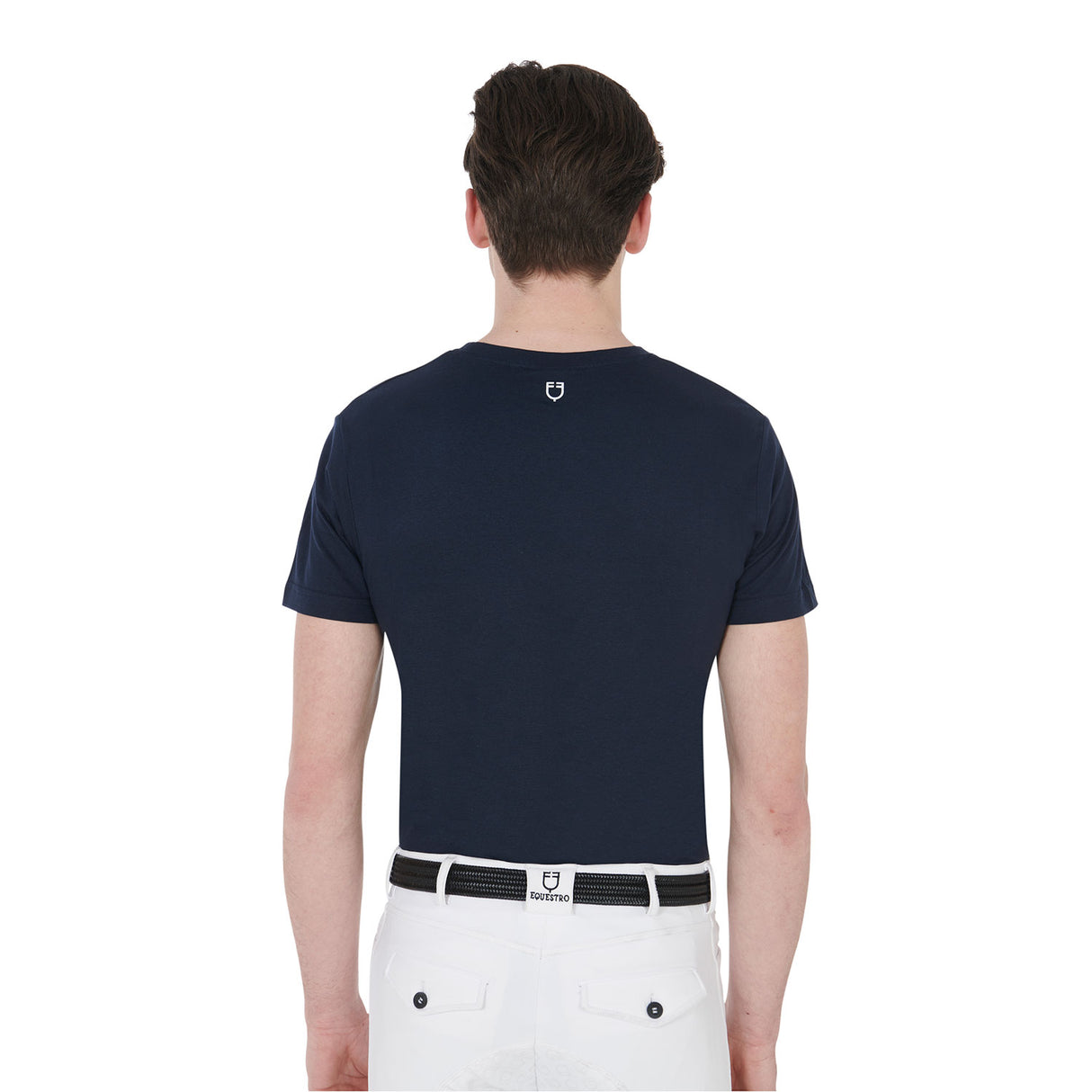 Equestro Men's Slim Fit T-Shirt With Logo On The Chest #colour_blue