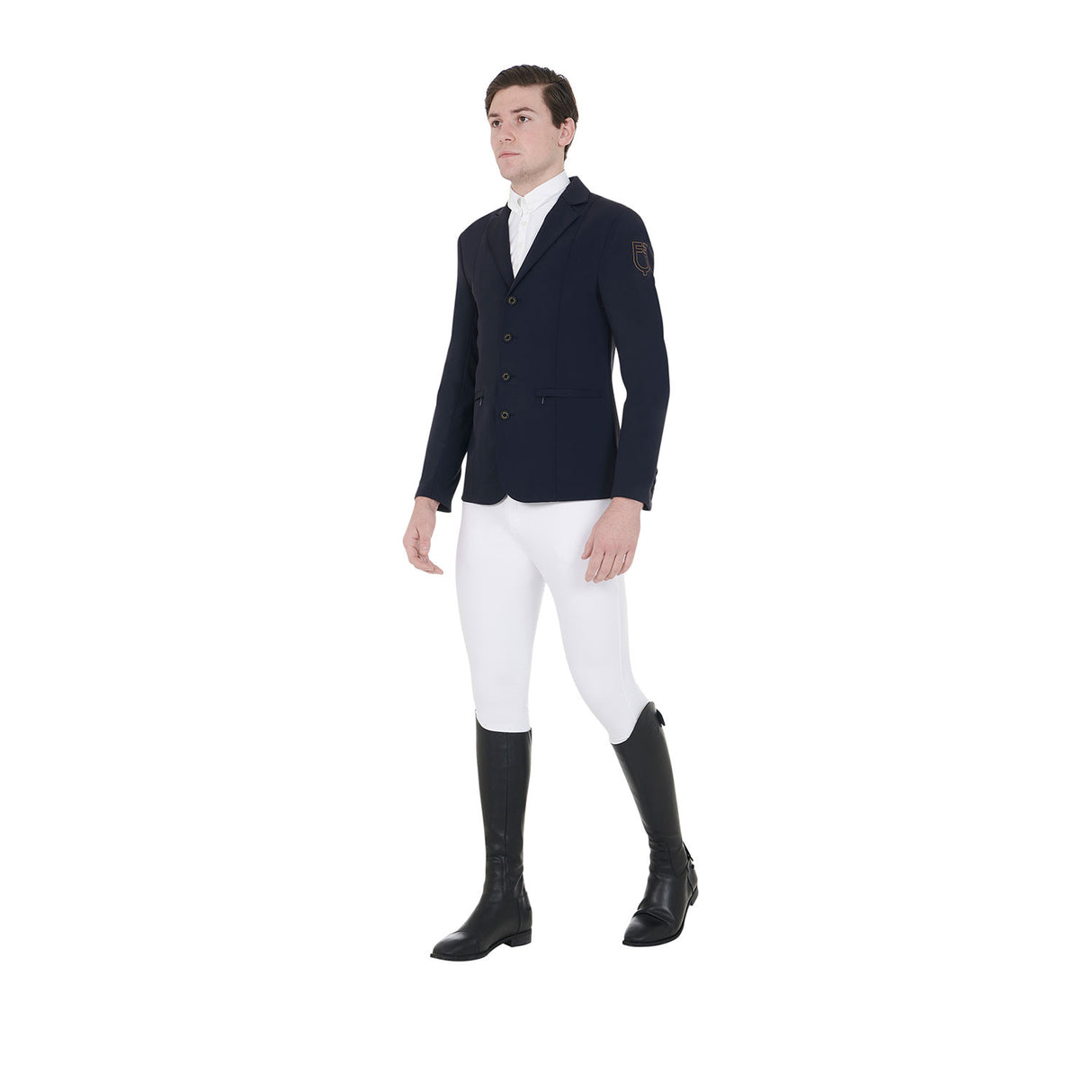 Men's competition jacket with contrasting embroidered logo
