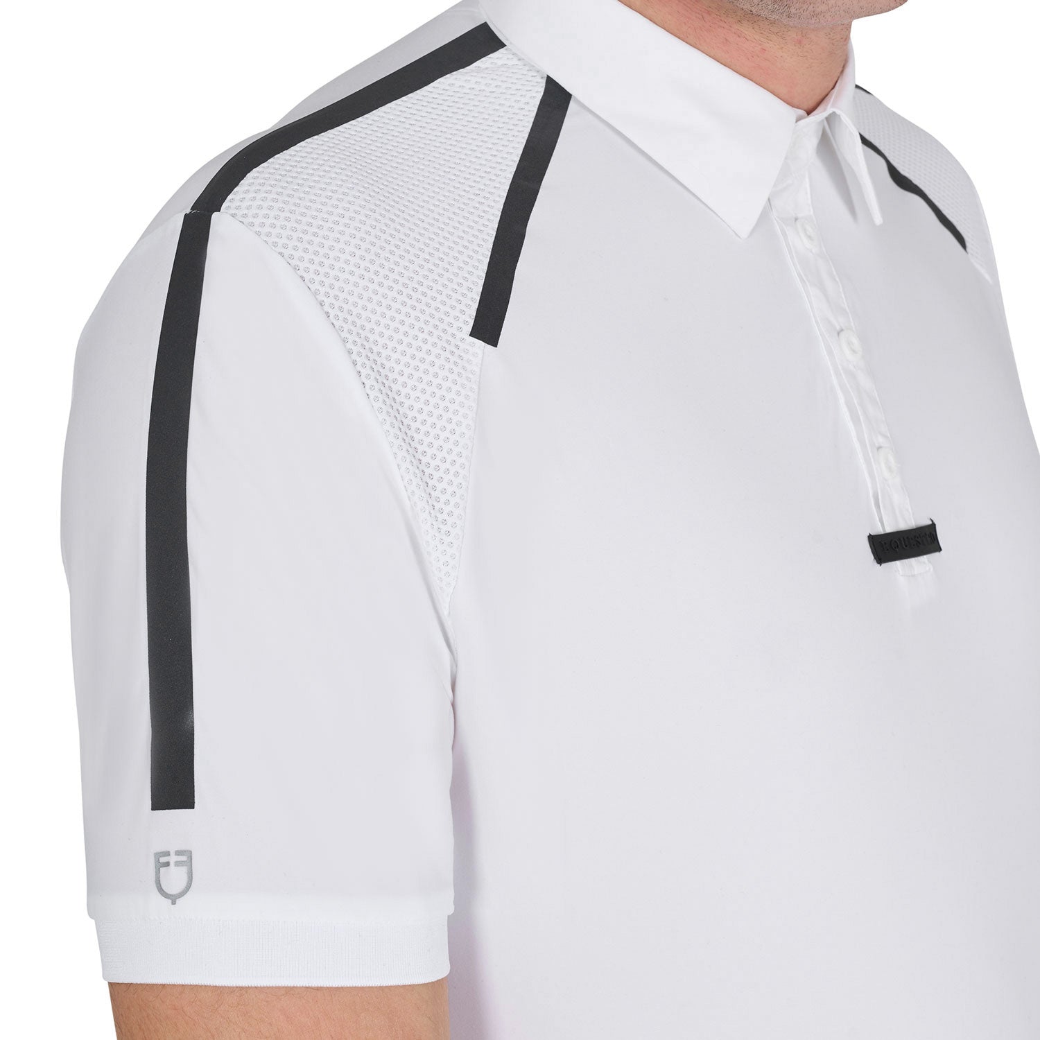 Equestro Men's Slim Fit Short Sleeve Competition Polo Shirt #colour_white