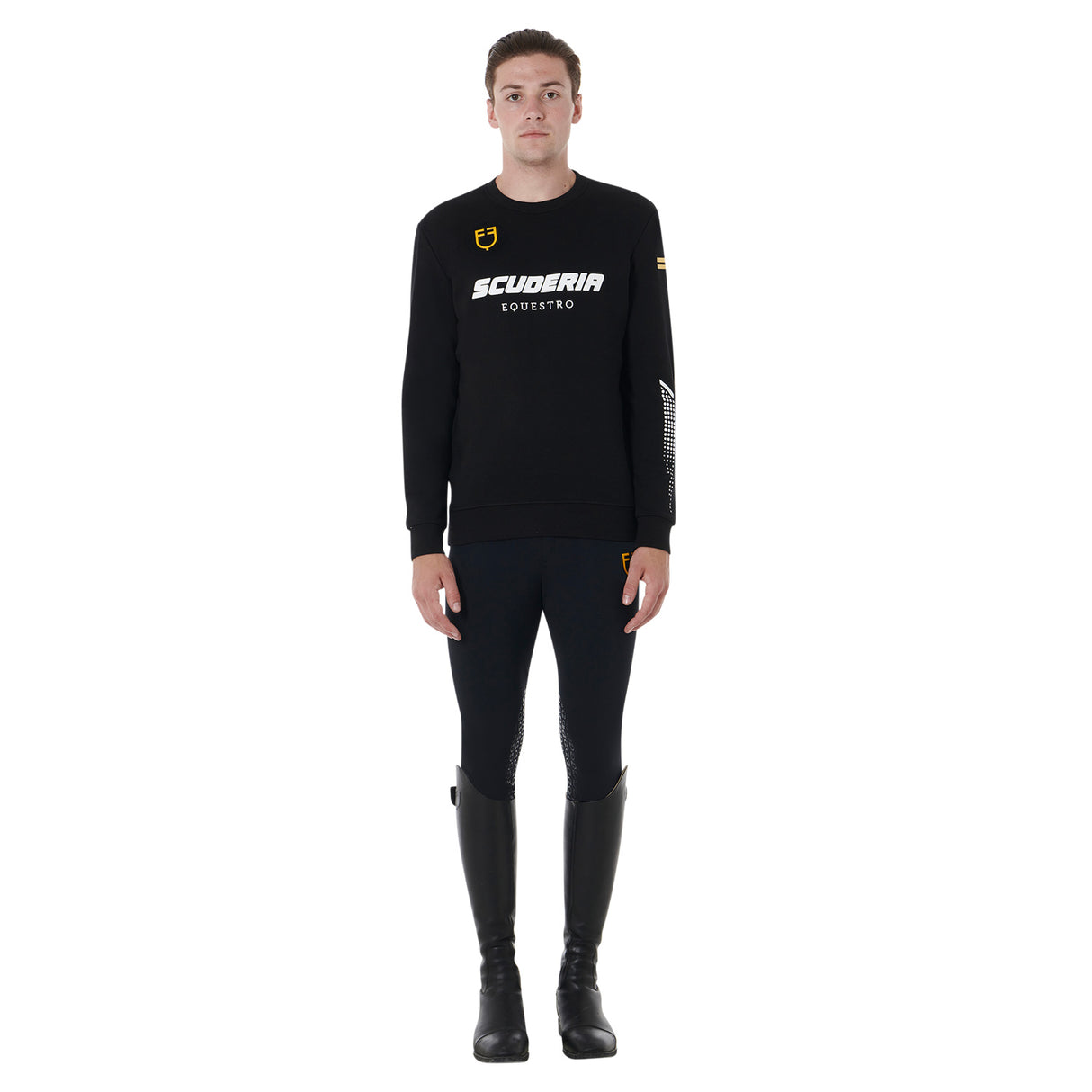 Equestro Scuderia Equestro Men's Knee Grip Breeches #colour_black