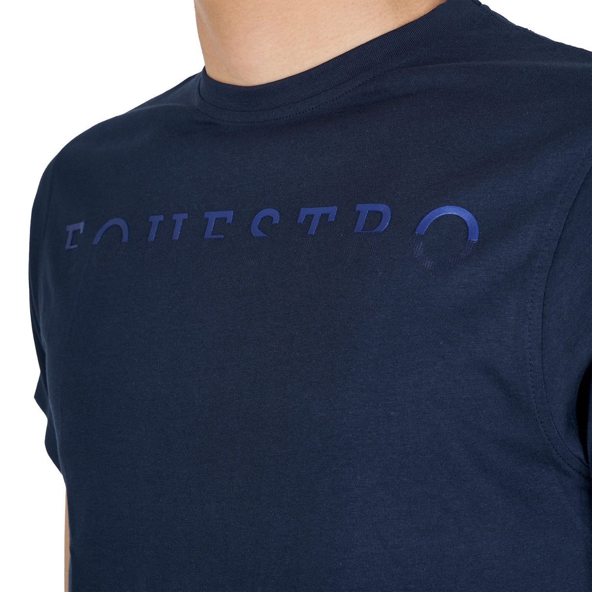 Men's basic T-shirt with chest lettering