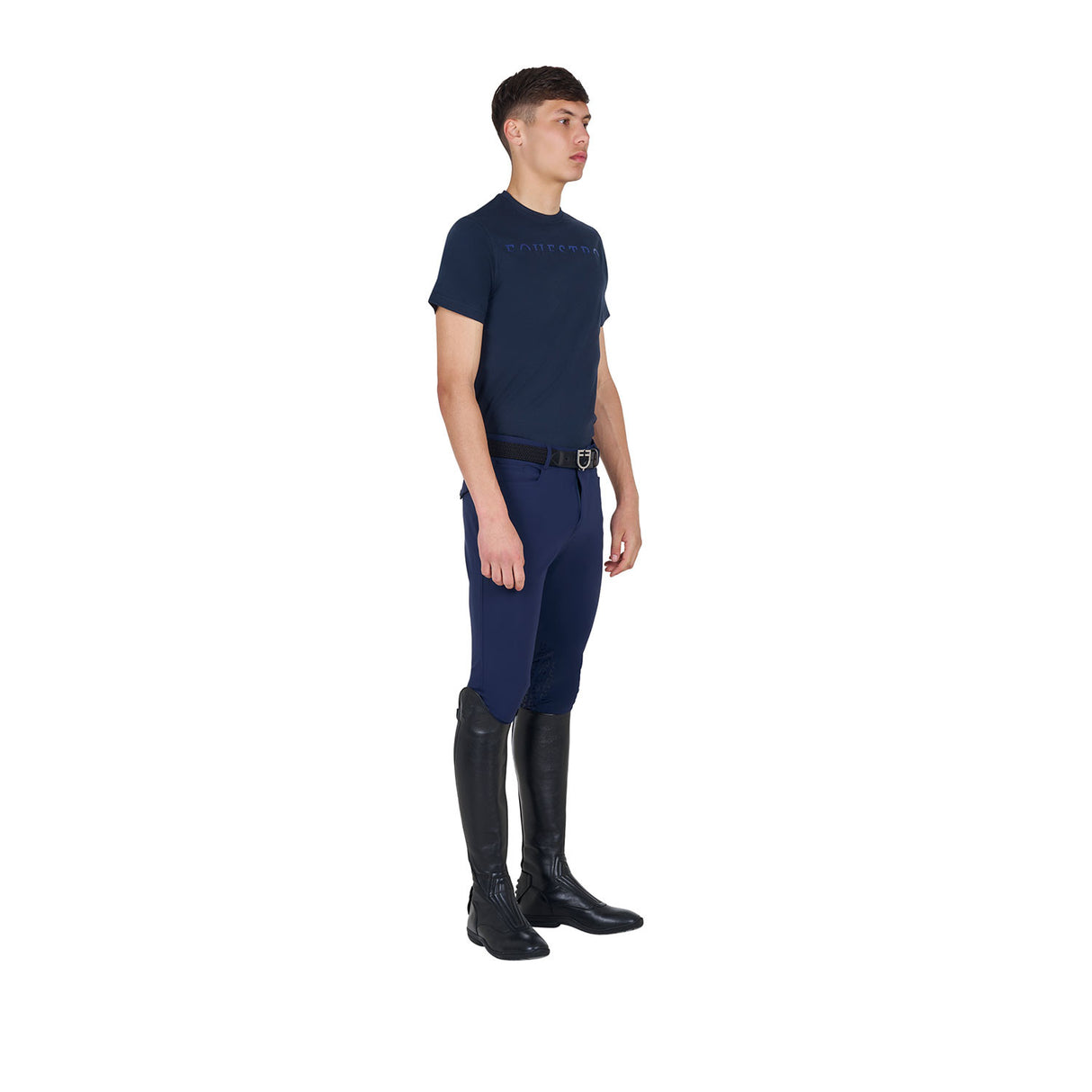 Men's basic T-shirt with chest lettering