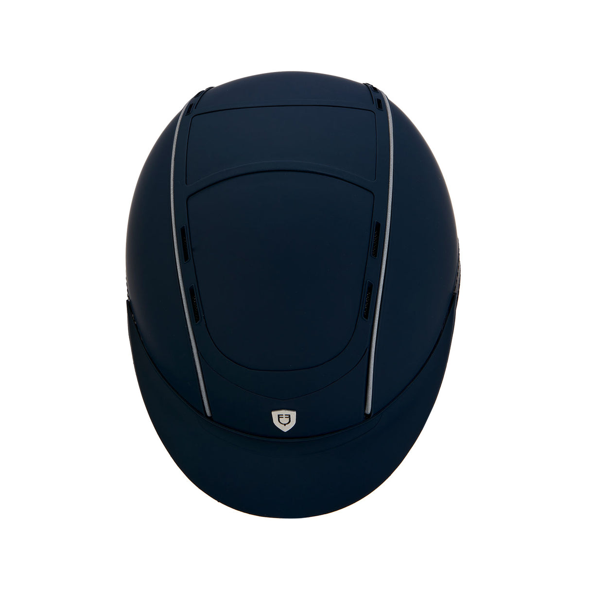 Equestro Helmet With Front Logo And Leather Inserts