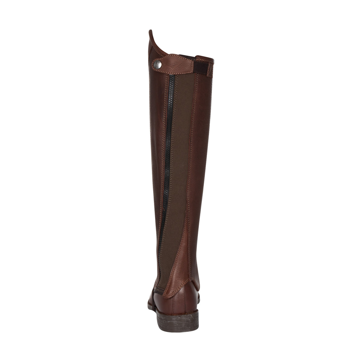 Equestro Unisex Short Leather Gaiters With Side Zip #colour_brown