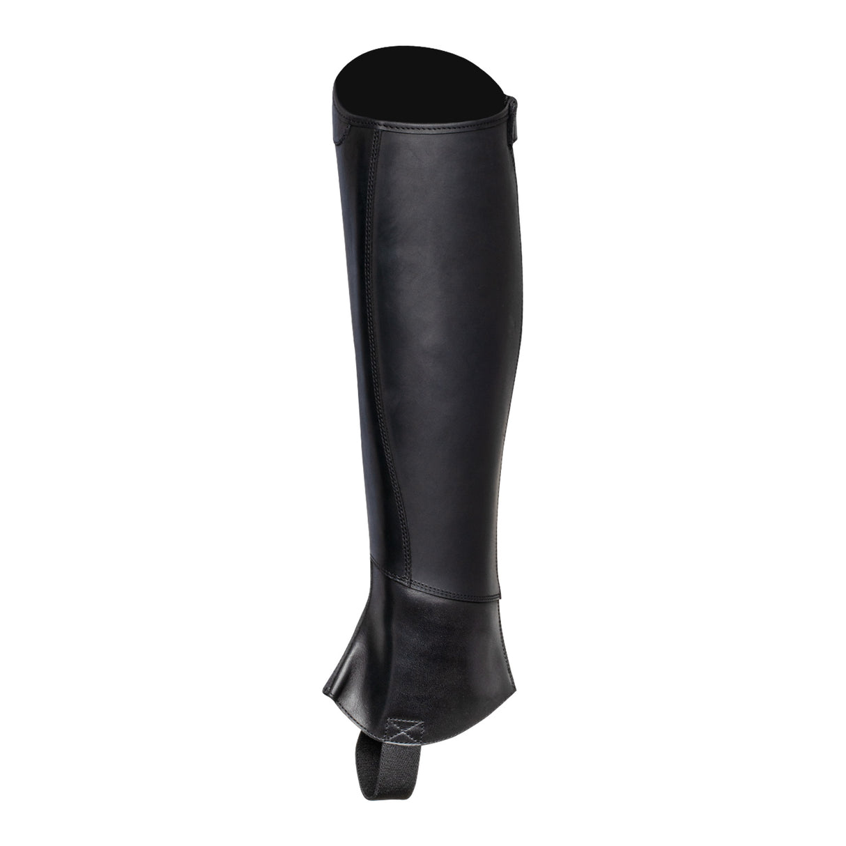 Equestro Unisex Chaps With Back Zip And Elastic Band #colour_black