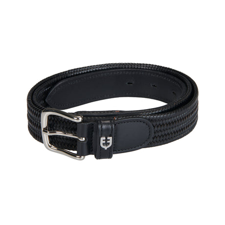 Equestro Elastic Leather Belt #colour_black