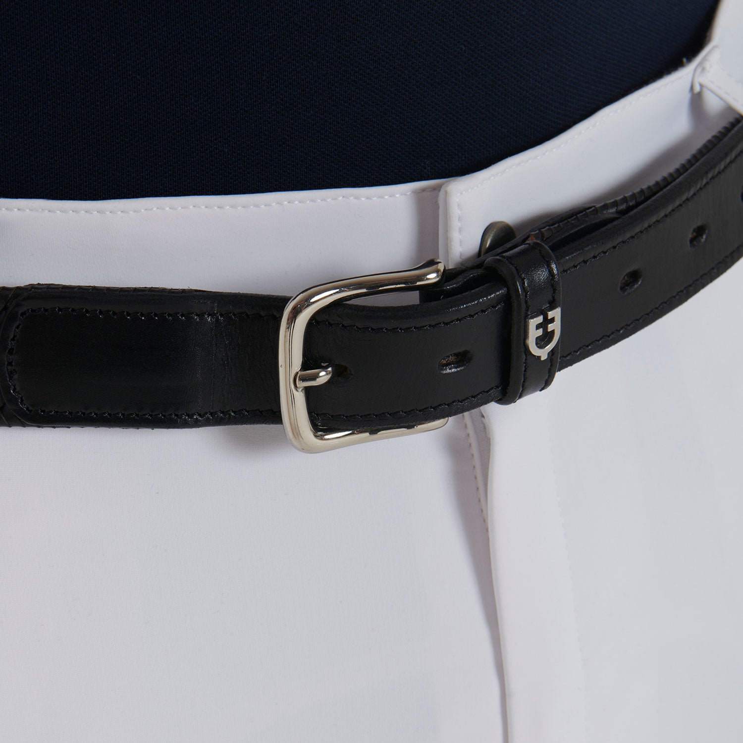 Equestro Elastic Leather Belt #colour_black