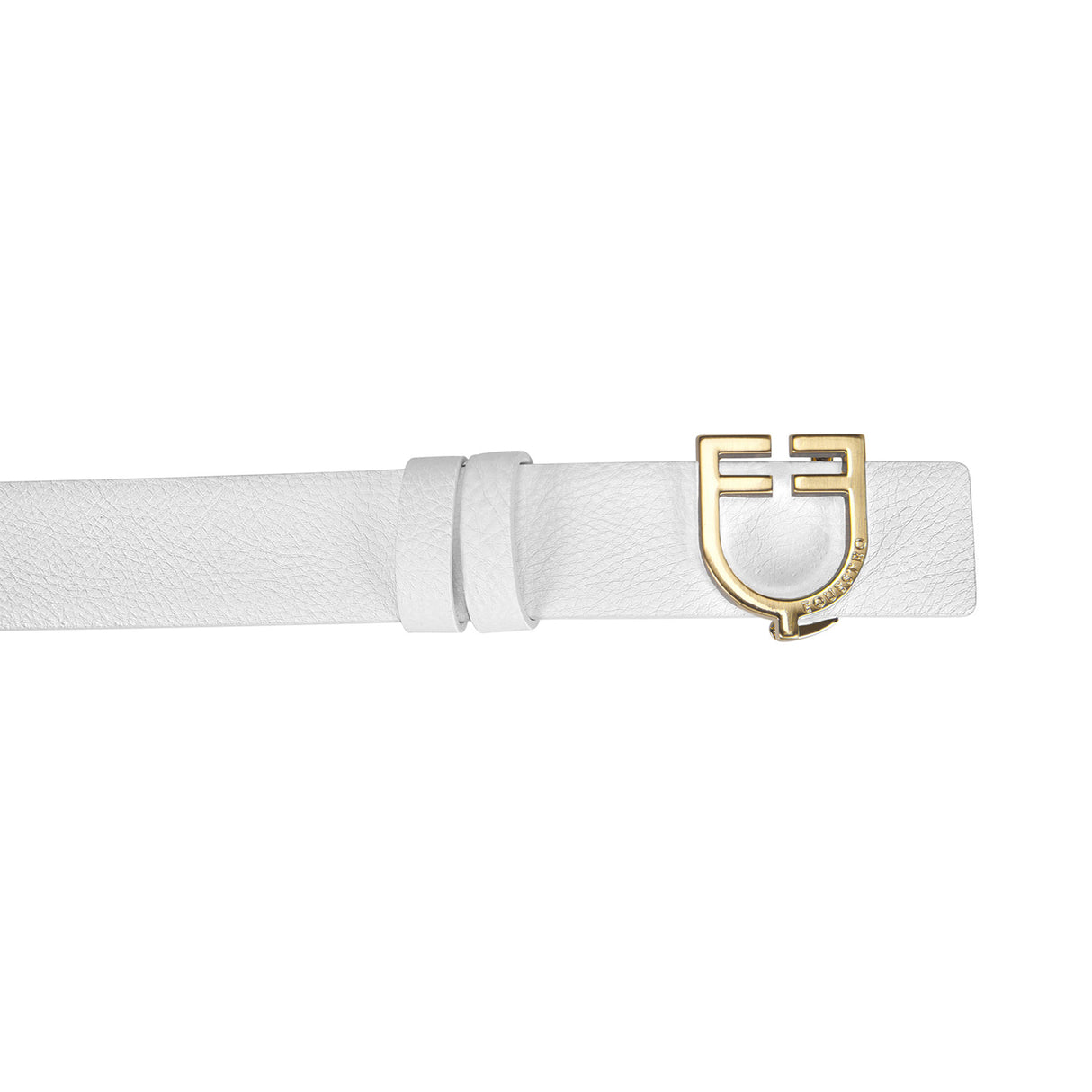 Equestro Double Face Smooth Leather Belt #colour_white-pink-gold