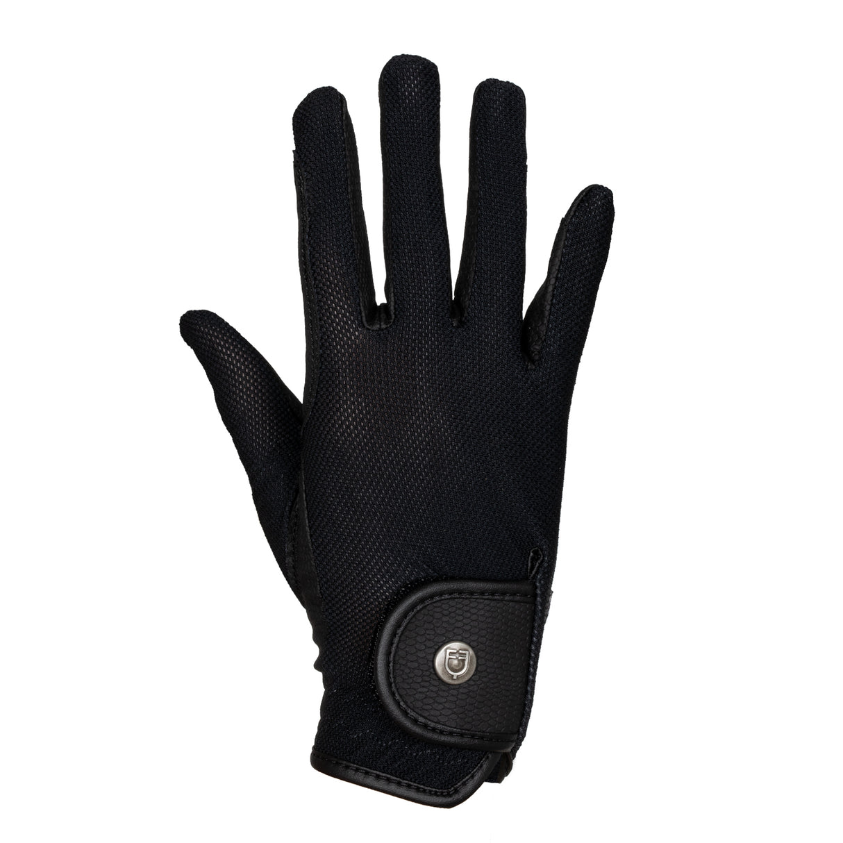 Equestro Unisex Gloves In Technical Fabric And Mesh #colour_black