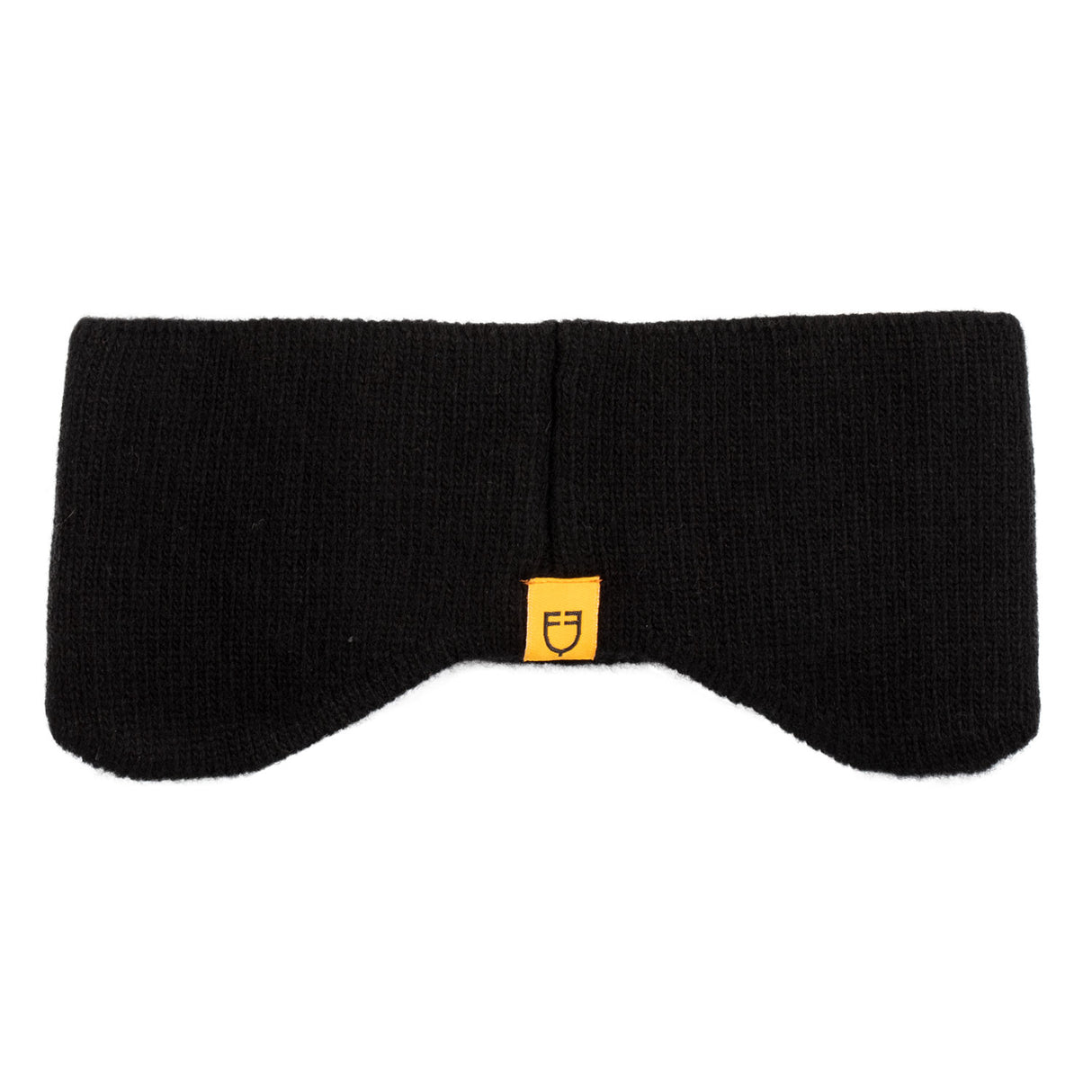 Equestro Unisex Ribbed Wool Earmuff Headband With Logo #colour_black