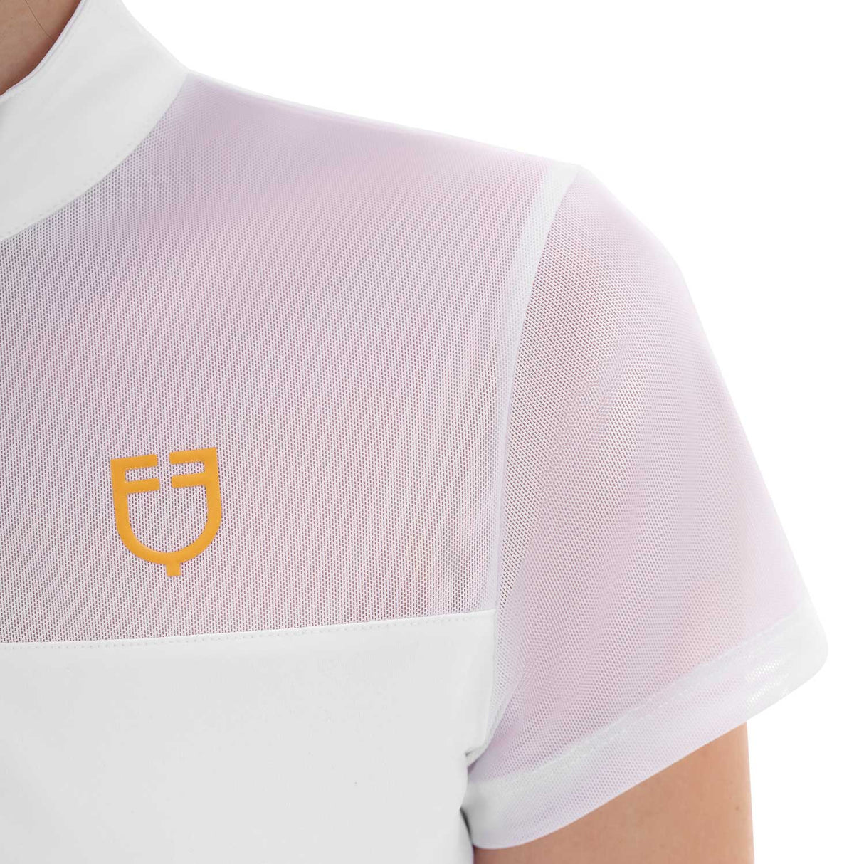 Equestro Women's Training Polo Shirt With Mesh Inserts #colour_white