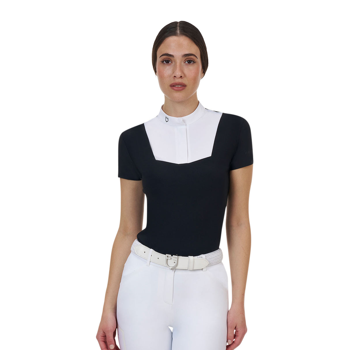 Equestro Ridertechnology women's competition polo shirt short sleeves and buttons