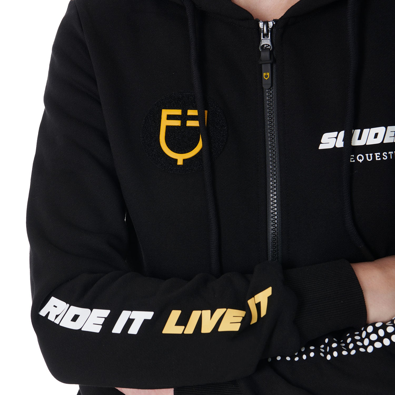 Equestro Scuderia Equestro Women's Hooded Sweatshirt French Terry #colour_black