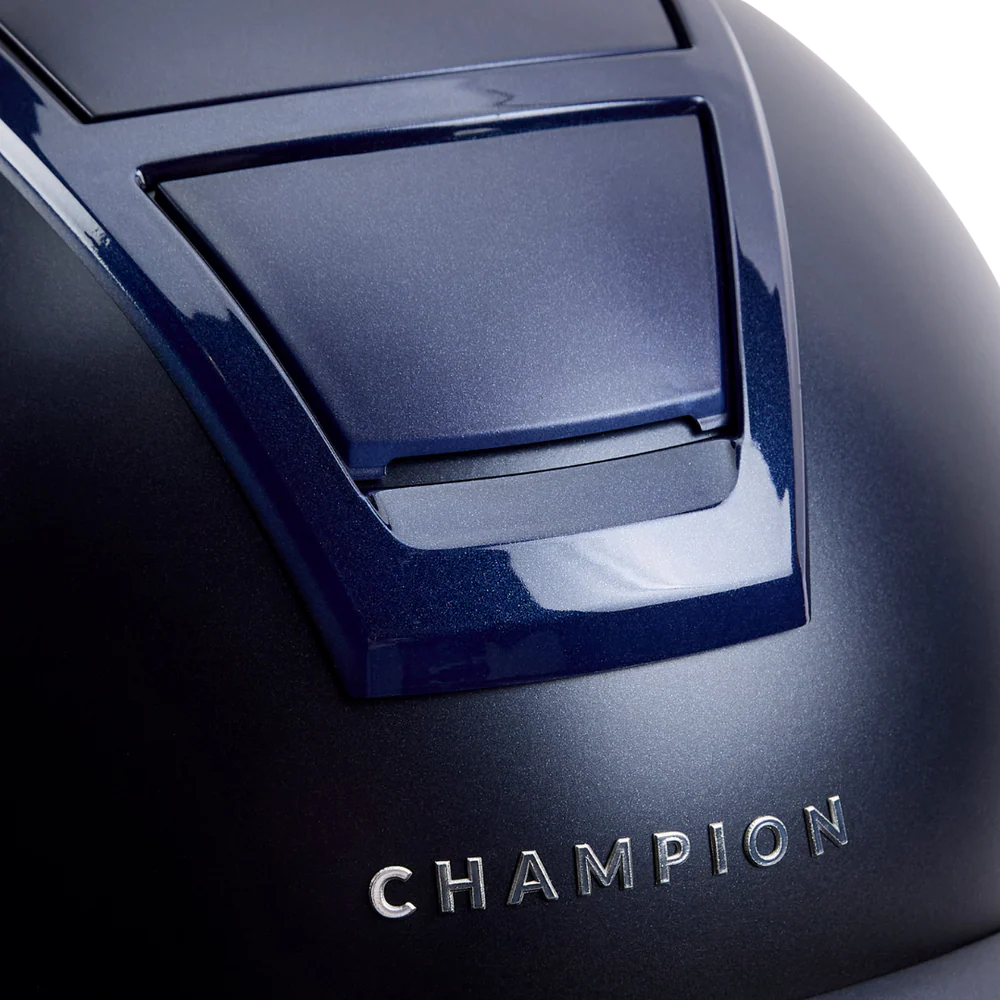Champion Insight Round Standard Peak Riding Hat #colour_matt-navy