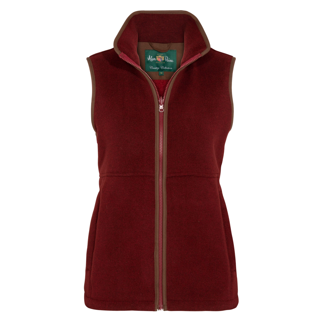 Alan Paine Aylsham Ladies Fleece Gilet #colour_bloodstone