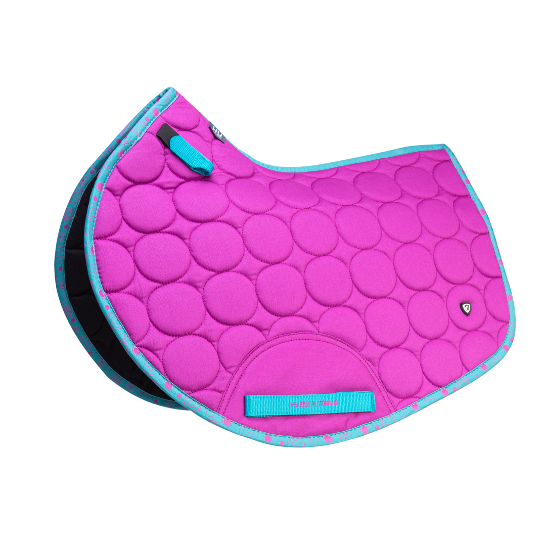 Hy Equestrian DynaMizs Ecliptic Close Contact Saddle Pad #colour_plum-teal