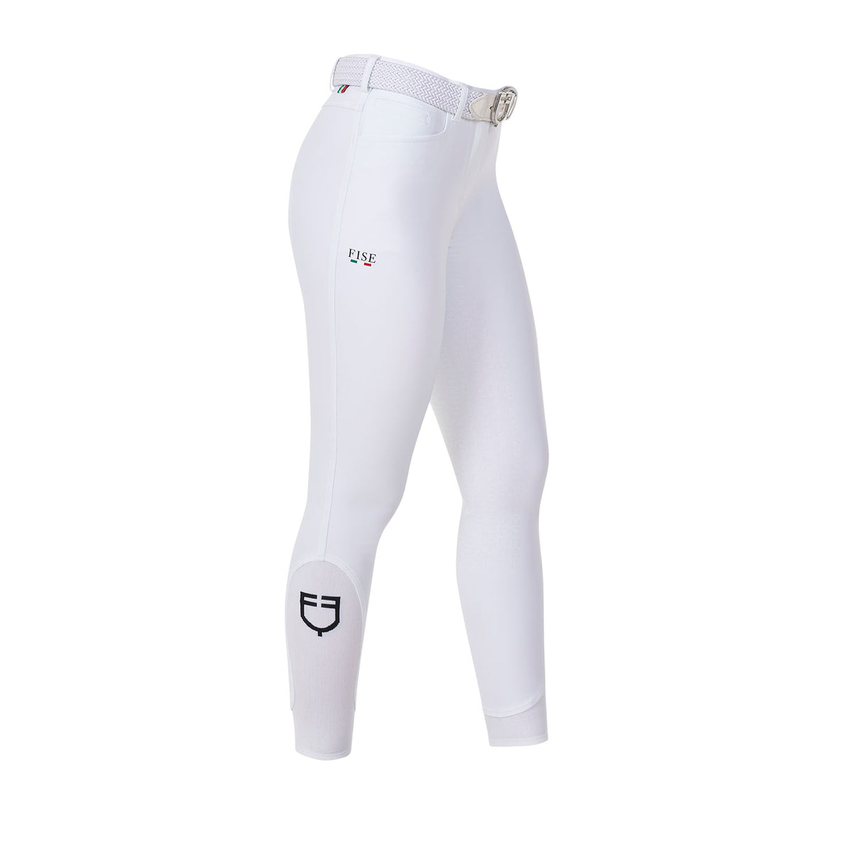 Equestro Women's Full Grip Breeches Equestro X Fise #colour_white