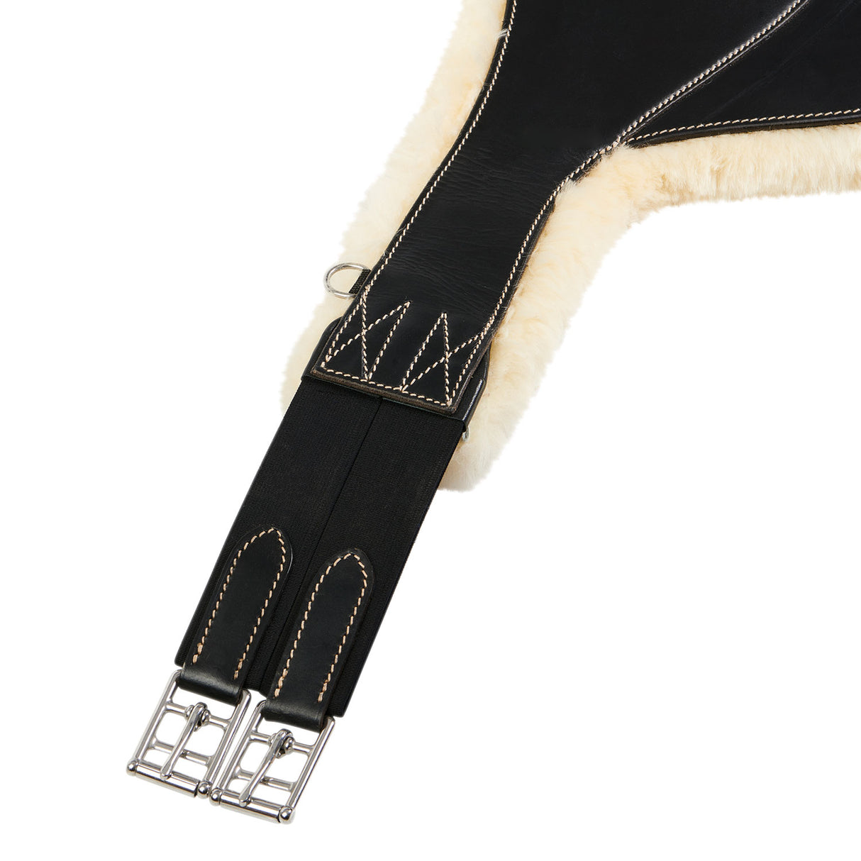 Equestro Jumping Girth With Belly Guard For English Saddle #colour_black