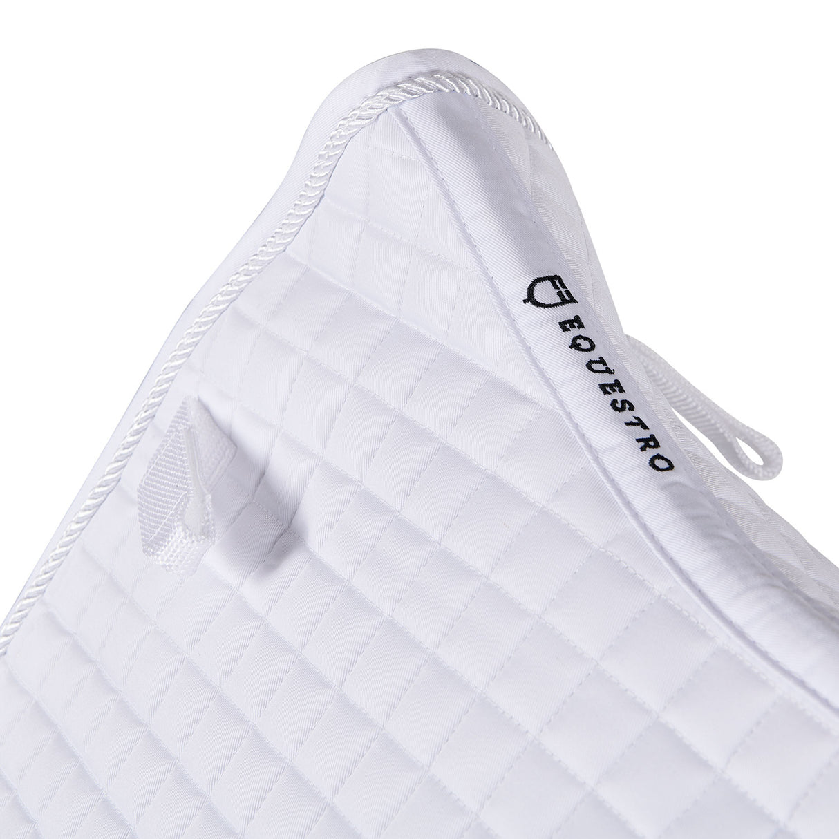 Equestro Dressage Shaped Cotton Saddle Pad #colour_white
