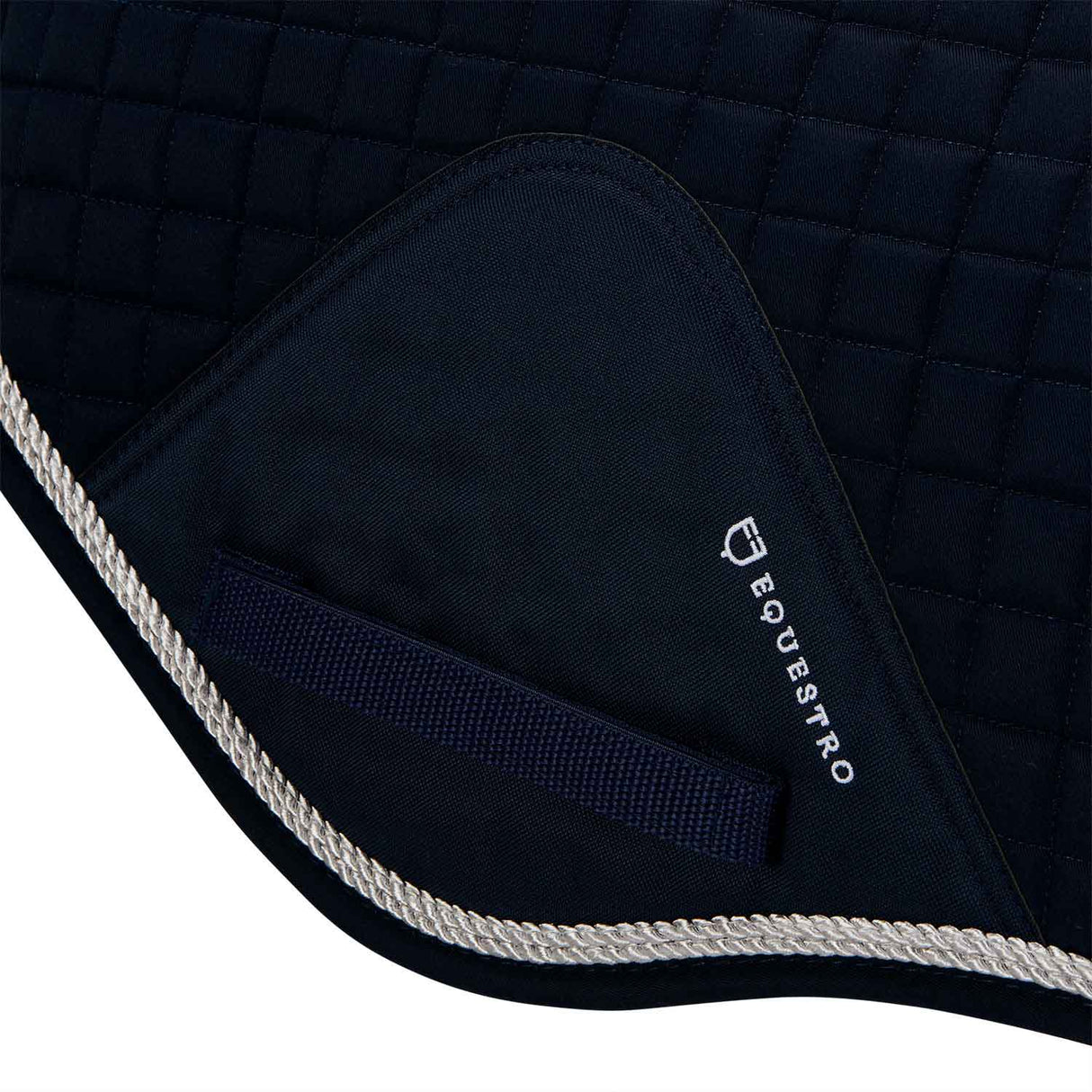 Equestro Shaped Jumping Saddle Pad In Cotton #colour_blue