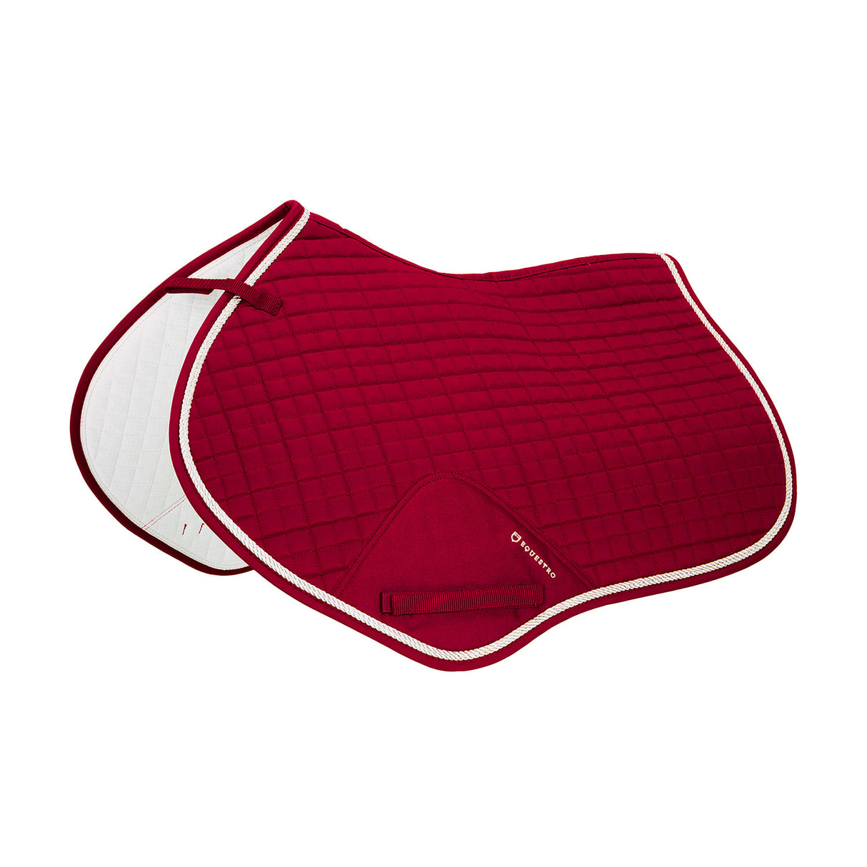 Equestro Shaped Jumping Saddle Pad In Cotton #colour_red