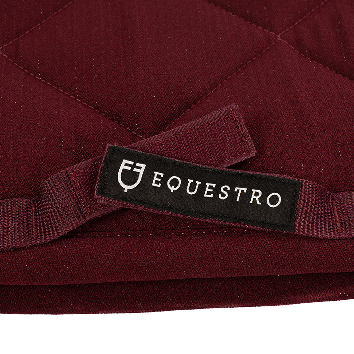 Equestro Jumping Saddle Pad In Cotton With Trimmings With Logo #colour_burgundy