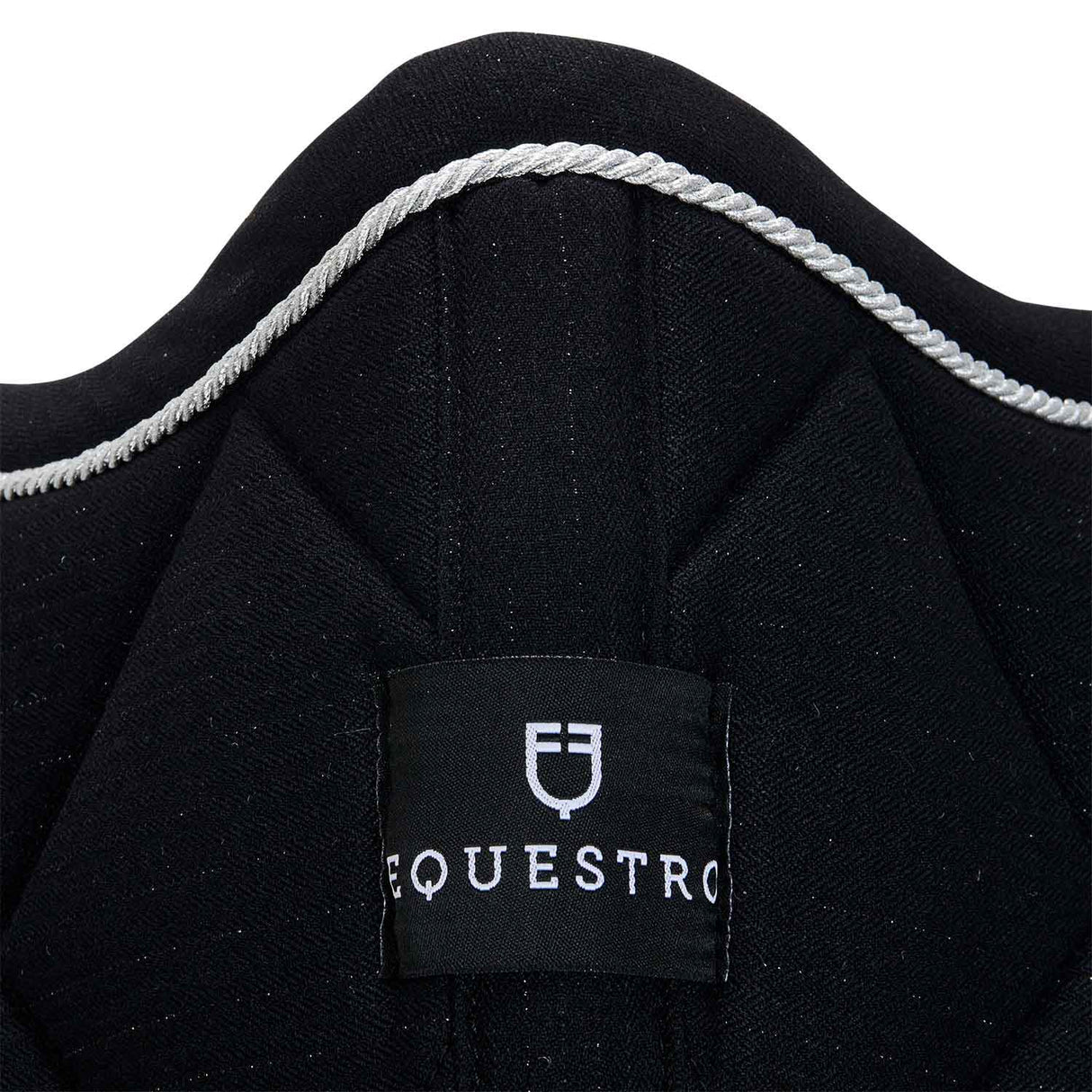 Equestro Jumping Saddle Pad In Cotton With Trimmings #colour_black