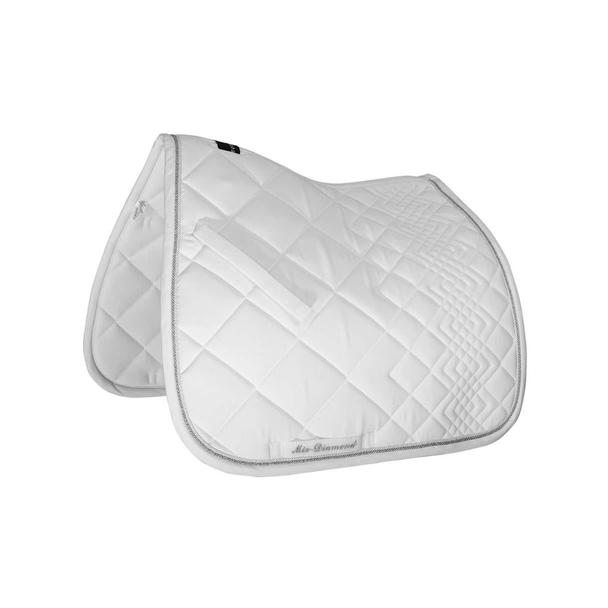 Equestro Diamond Dressage Saddle Pad #colour_white