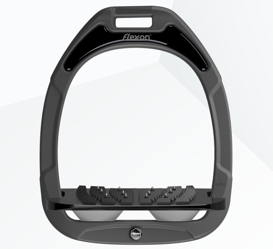 Flex-On Green Composite Inclined Ultra Grip Steigbügel – Dunkelgrau/Schwarz/Grau